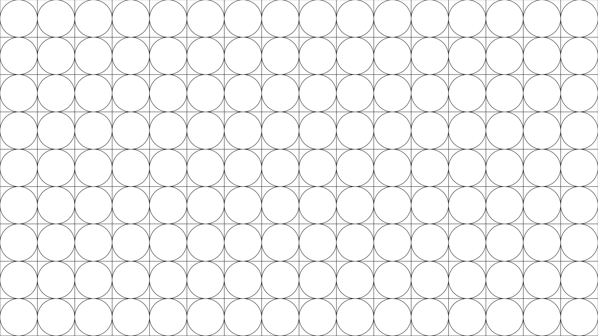 A geometric pattern made up of circles inscribed to a square grid